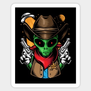 Alien Sheriff Sticker